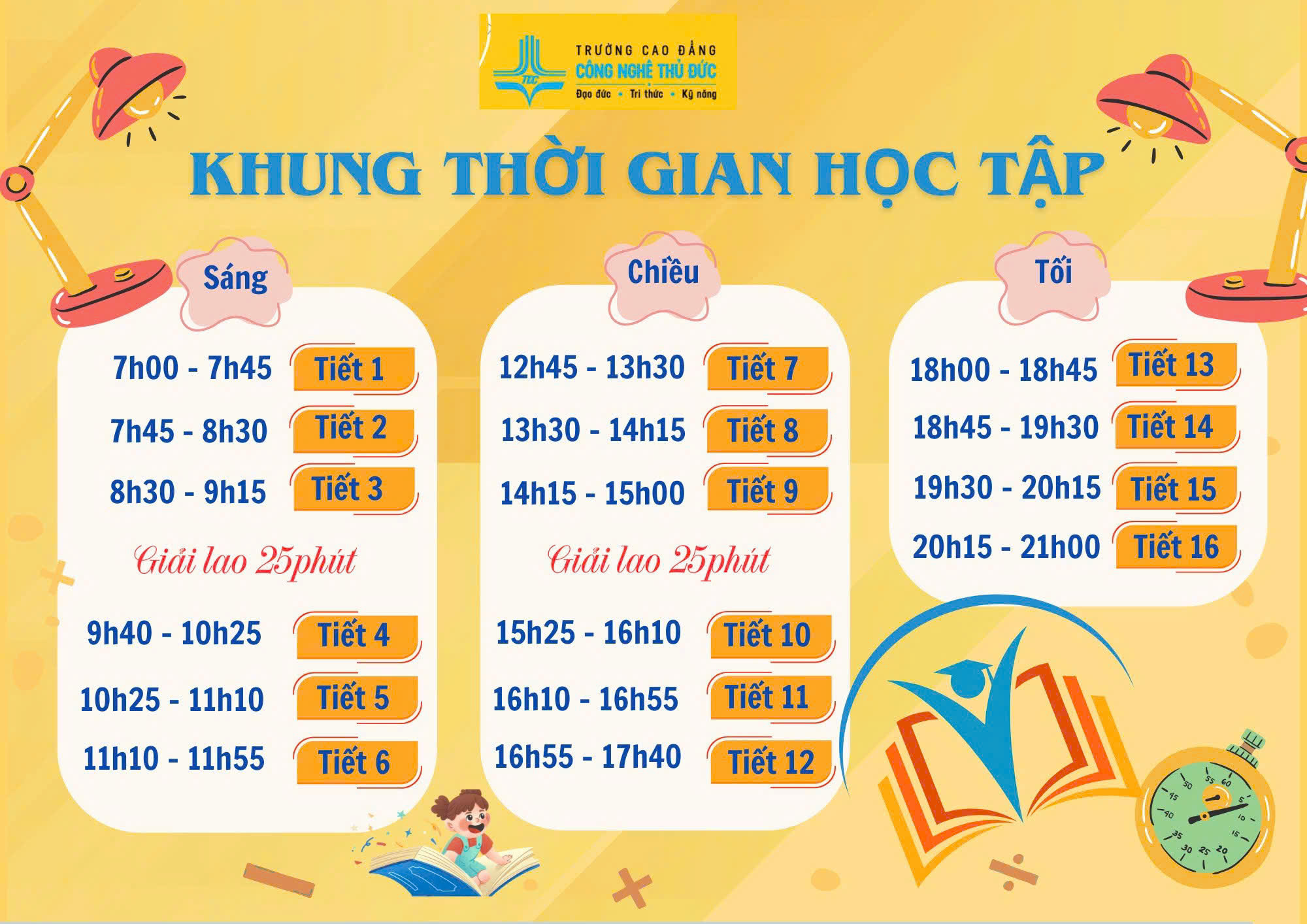 Thời gian học tập sinh viên TDC